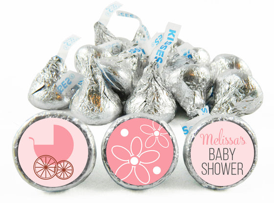 Carriage Girl Baby Shower Labels for Hershey's Kisses
