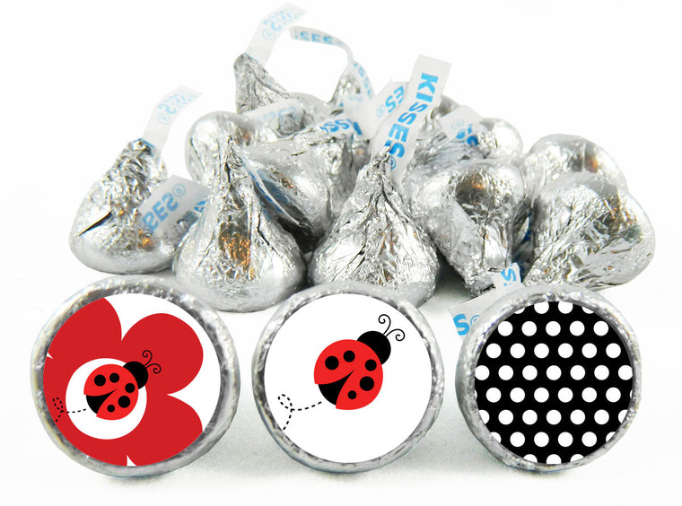 Lady Bug Fancy Girl Baby Shower Labels for Hershey's Kisses