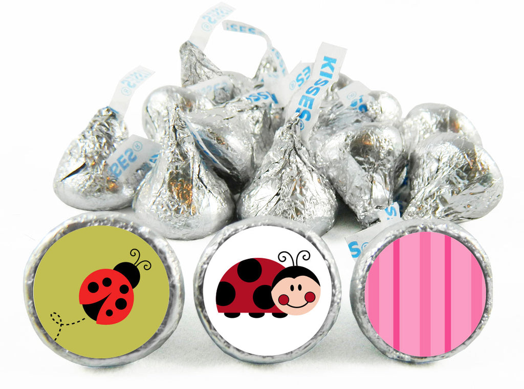 Lady Bug Girl Baby Shower Labels for Hershey's Kisses