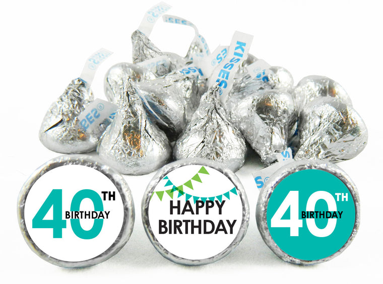 Banner Adult Birthday Party Labels for Hershey's Kisses