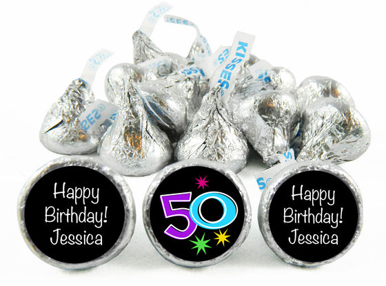 Confetti Adult Birthday Party Labels for Hershey's Kisses