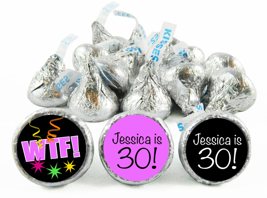 WTF Adult Birthday Party Labels for Hershey's Kisses