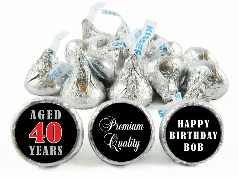 Aged Adult Birthday Party Labels for Hershey's Kisses