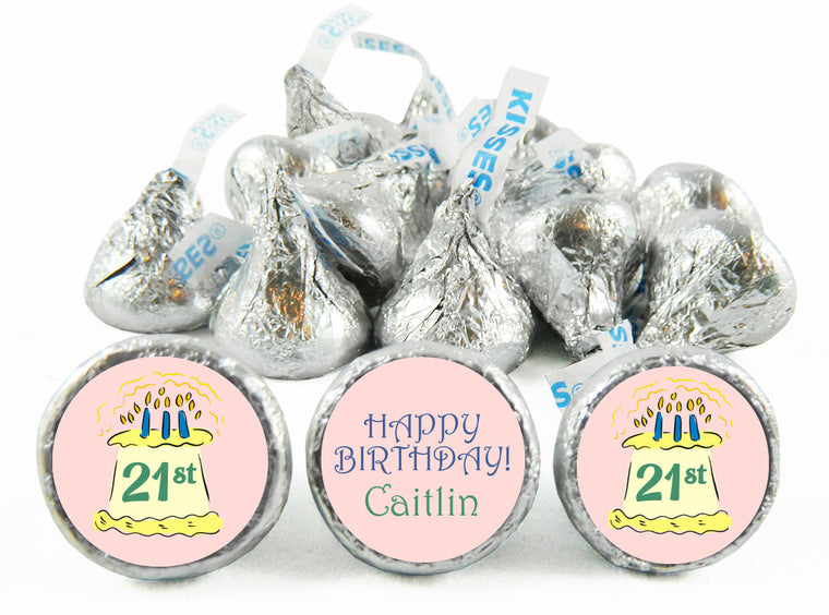 Cake Adult Birthday Party Labels for Hershey's Kisses