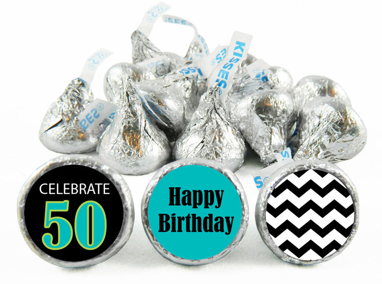 Celebrate 50, 60... Adult Birthday Party Labels for Hershey's Kisses