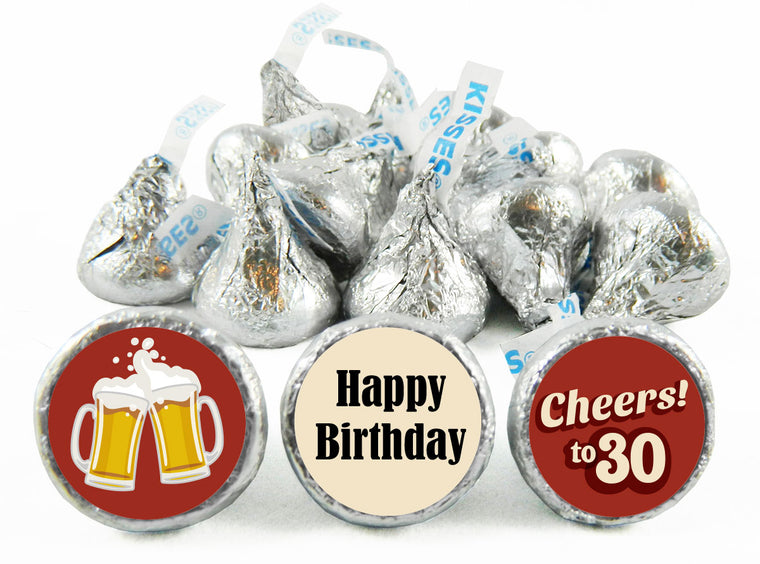 Cheers! Adult Birthday Party Labels for Hershey's Kisses