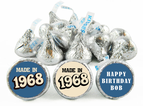 Made In Adult Birthday Party Labels for Hershey's Kisses
