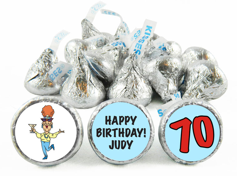 Old Lady Adult Birthday Party Labels for Hershey's Kisses