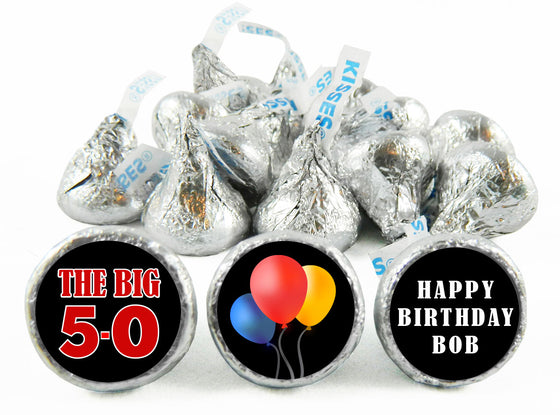 The Big 5-0 Adult Birthday Party Labels for Hershey's Kisses