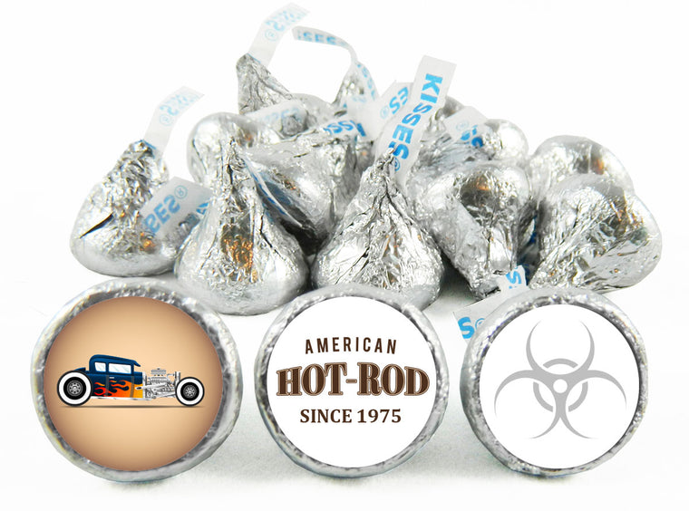 Hot-Rod Race Car Birthday Party Labels for Hershey's Kisses