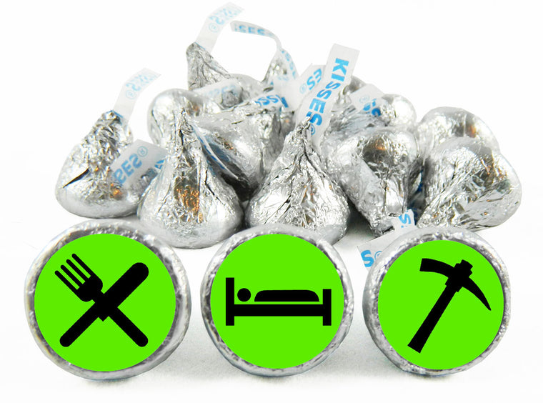 Eat Sleep Mine Birthday Party Labels for Hershey's Kisses