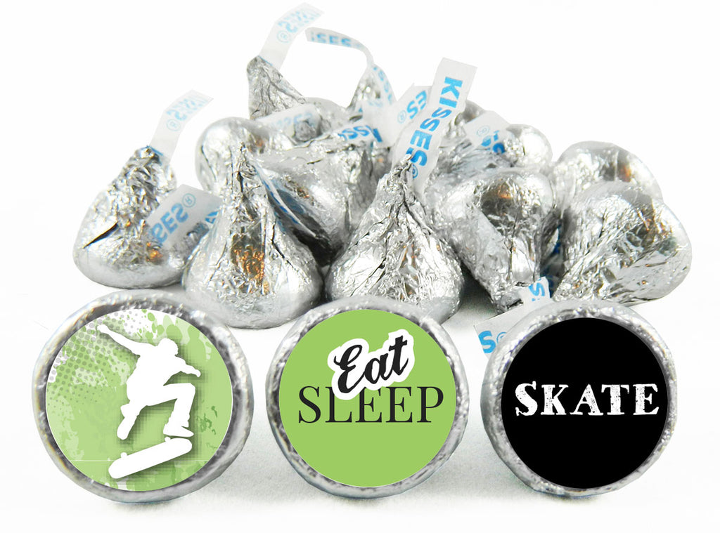 Eat Sleep Skate Birthday Party Labels for Hershey's Kisses