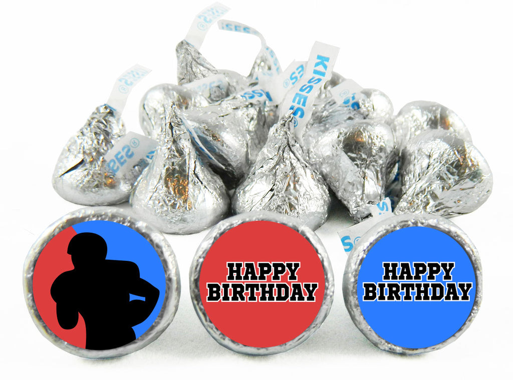 Silhouette Football Birthday Party Labels for Hershey's Kisses