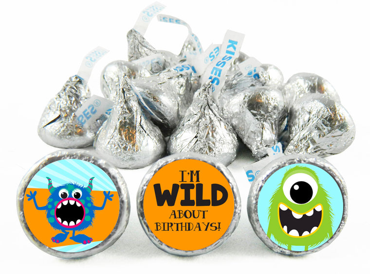 Wild About Birthdays! Monster Birthday Party Labels for Hershey's Kisses