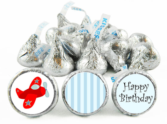 Red Plane Birthday Party Labels for Hershey's Kisses