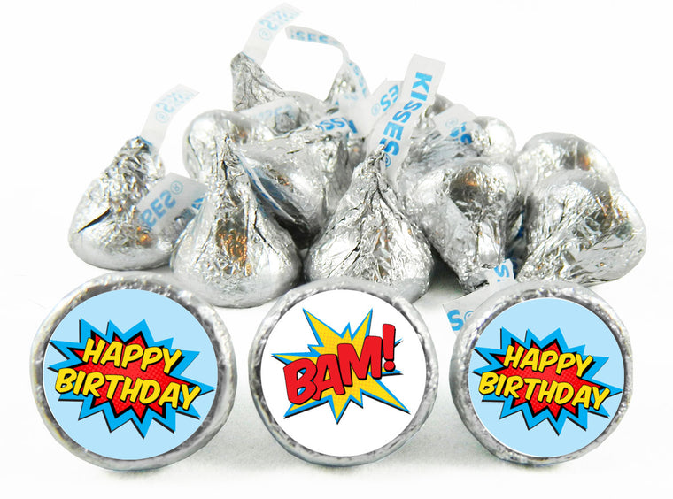 Super Hero Birthday Party Labels for Hershey's Kisses