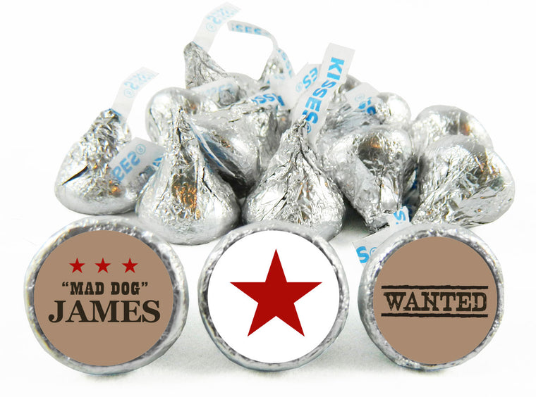 Mad Dog Cowboy Birthday Party Labels for Hershey's Kisses