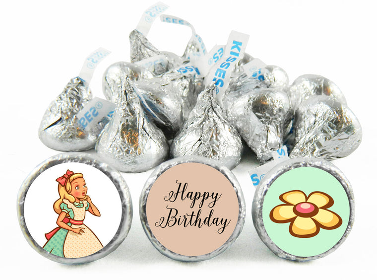Wonderland Birthday Party Labels for Hershey's Kisses