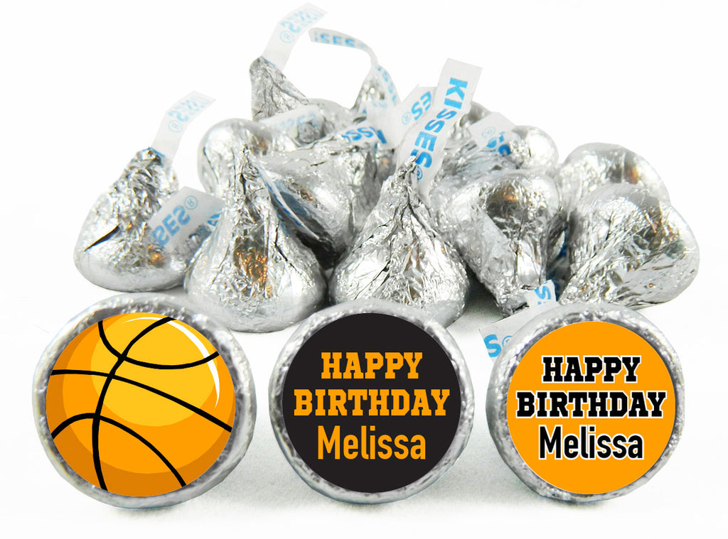 Girl Basketball Birthday Party Labels for Hershey's Kisses