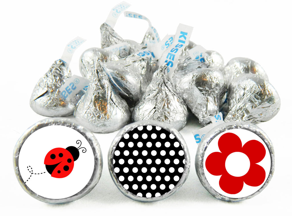 Lady Bug Fancy Girl Birthday Labels for Hershey's Kisses