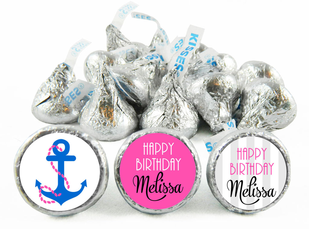 Nautical Girl Birthday Labels for Hershey's Kisses