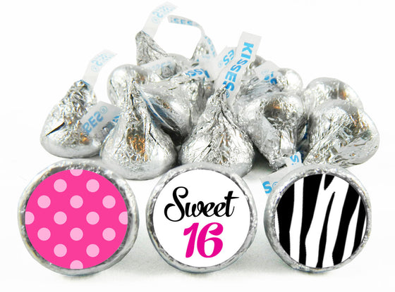 Sweet Sixteen Girl Birthday Party Labels for Hershey's Kisses