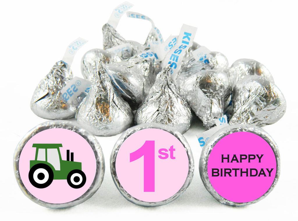 Tractor Girl Birthday Party Labels for Hershey's Kisses