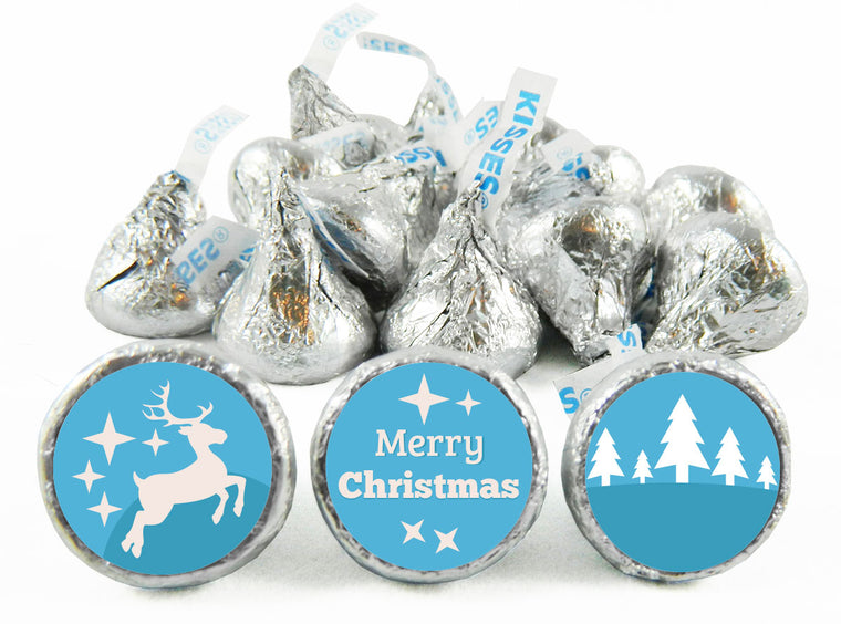 Snowy Christmas Labels for Hershey's Kisses