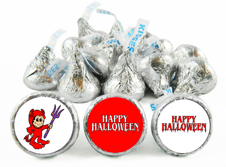 Red Devil Halloween Labels for Hershey's Kisses