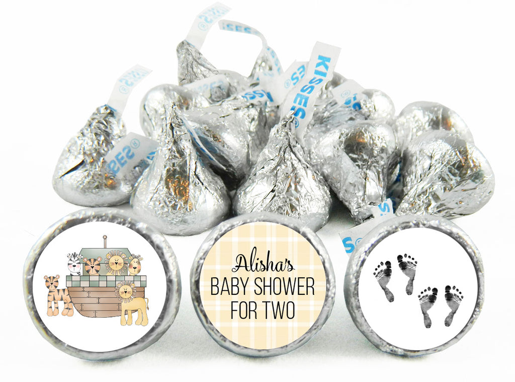 Noah's Ark Twin Baby Shower Labels for Hershey's Kisses