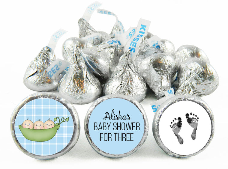 Sweet Pea Twin Baby Shower Labels for Hershey's Kisses