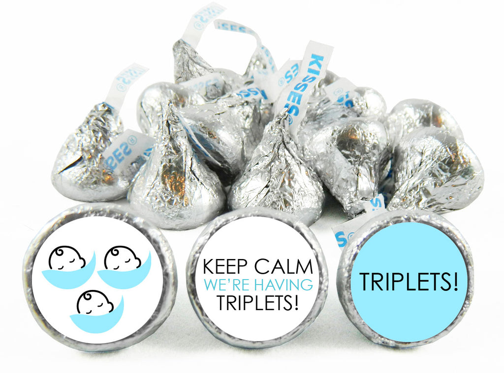 Keep Calm it's Triplets! Baby Shower Labels for Hershey's Kisses