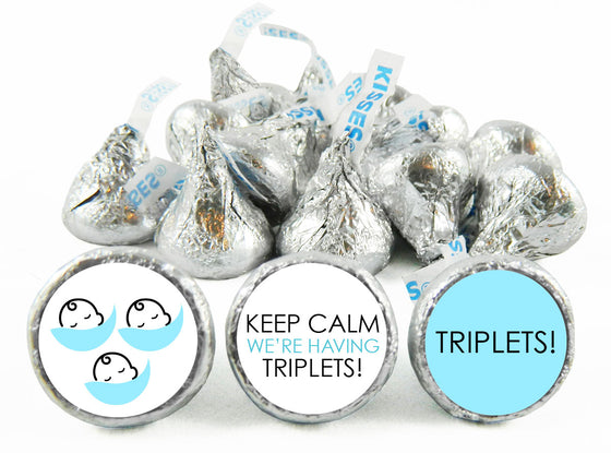 Keep Calm it's Triplets! Baby Shower Labels for Hershey's Kisses