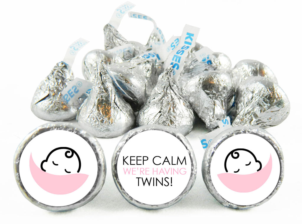 Keep Calm it's Twins! Baby Shower Labels for Hershey's Kisses