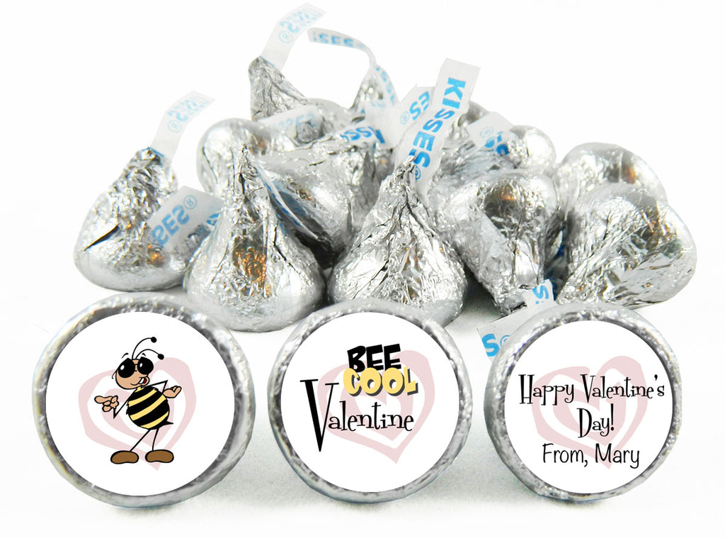 Bee Cool Valentine Valentine's Day Labels for Hershey's Kisses