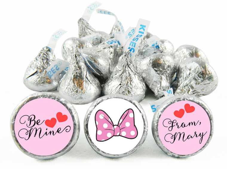 Minnie Pink Polka Dots Valentine's Day Labels for Hershey's Kisses