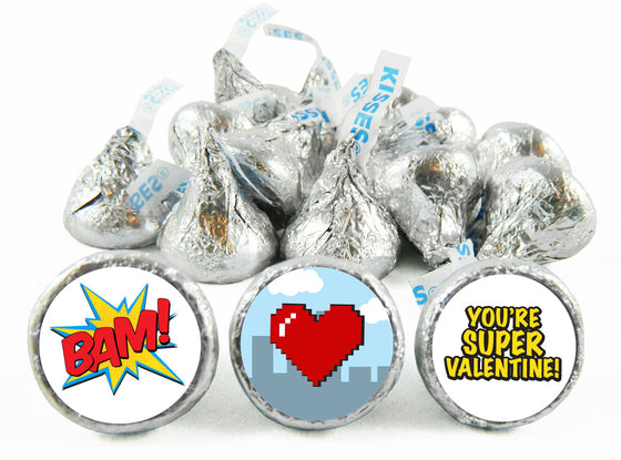 Super Hero Valentine's Day Labels for Hershey's Kisses