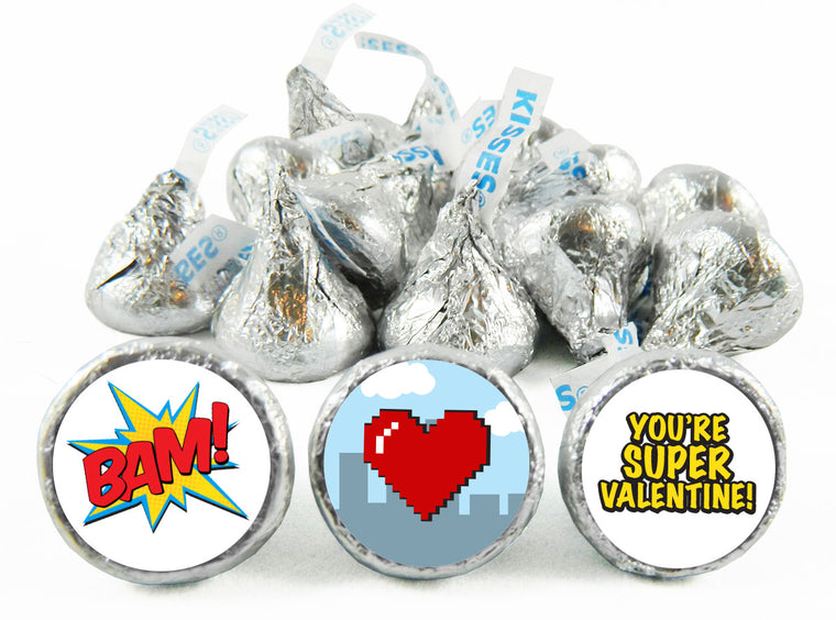 Super Hero Valentine's Day Labels for Hershey's Kisses
