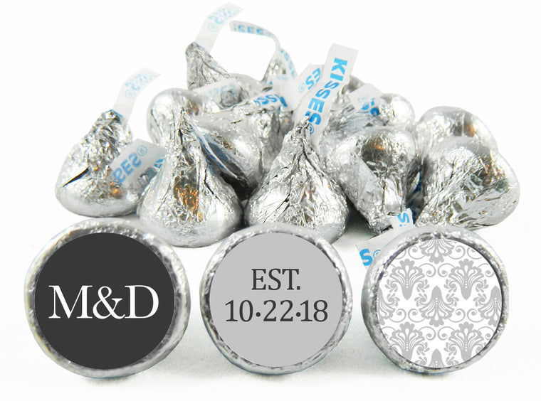 Silver Wedding Labels for Hershey's Kisses