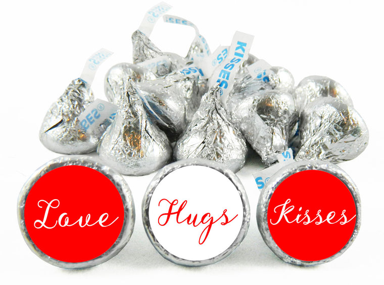 Love Hugs Kisses Wedding Labels for Hershey's Kisses