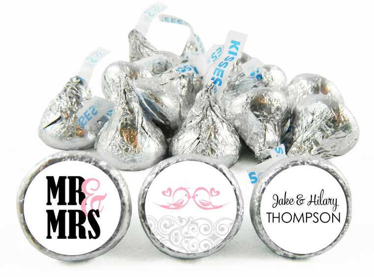 Kissing Birds Wedding Anniversary Labels for Hershey's Kisses