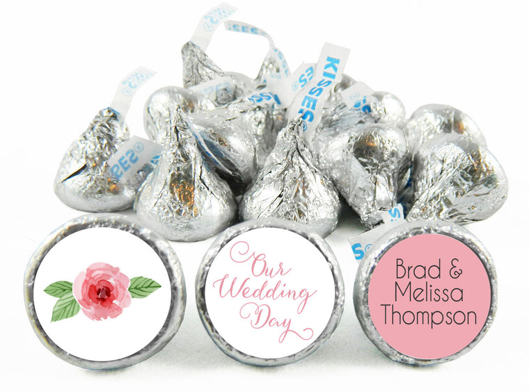 Our Wedding Day Wedding Labels for Hershey's Kisses