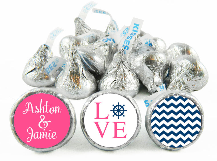 Nautical LOVE Wedding Anniversary Labels for Hershey's Kisses