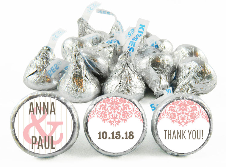 Thank You Paisley Wedding Anniversary Labels for Hershey's Kisses