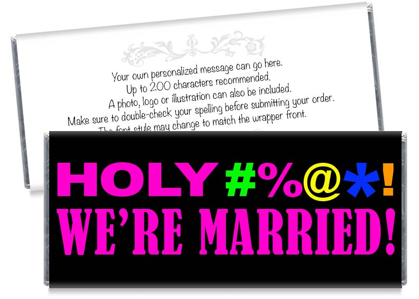 Pink Holy Bleep We're Wedding Candy Bar Wrappers