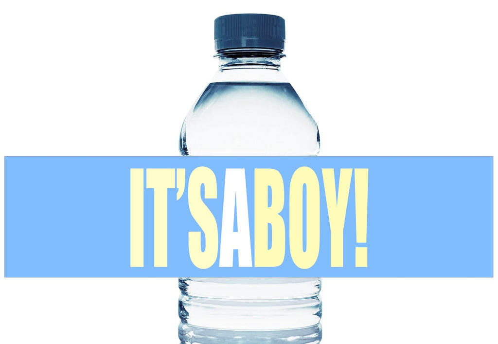 It's a Boy Personalized Baby Shower Water Bottle Sticker Labels