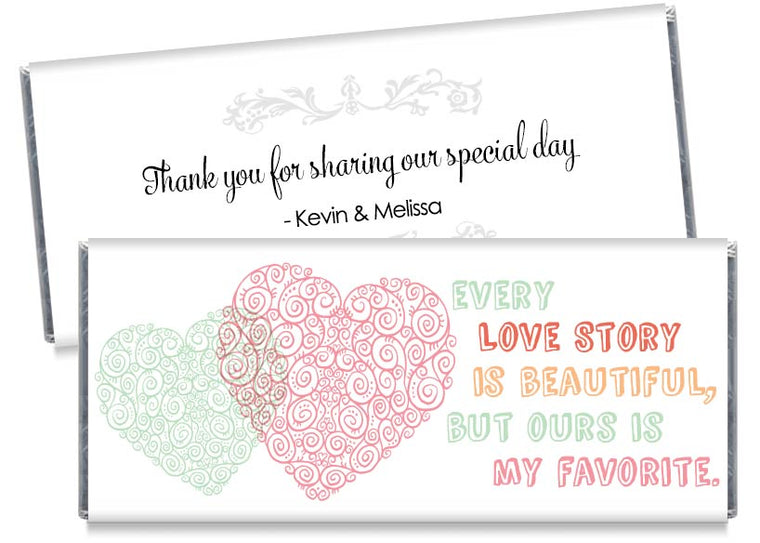 Love Story Wedding Candy Bar Wrappers