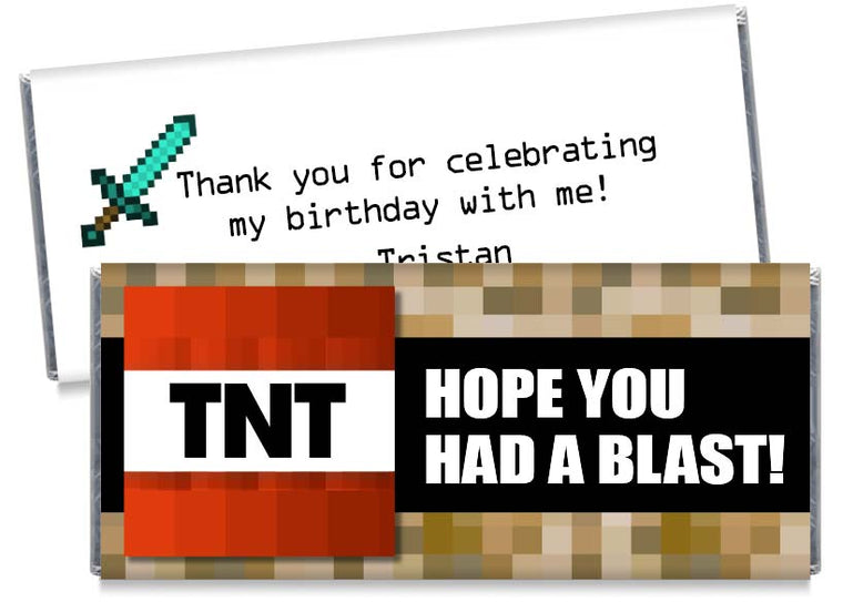 TNT Blast Boy Birthday Party Candy Bar Wrappers