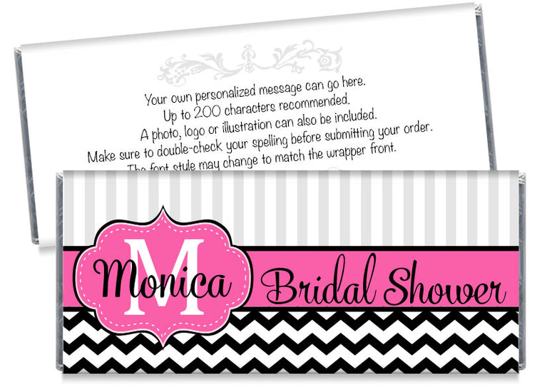 Monogram Bridal Shower Candy Bar Wrappers