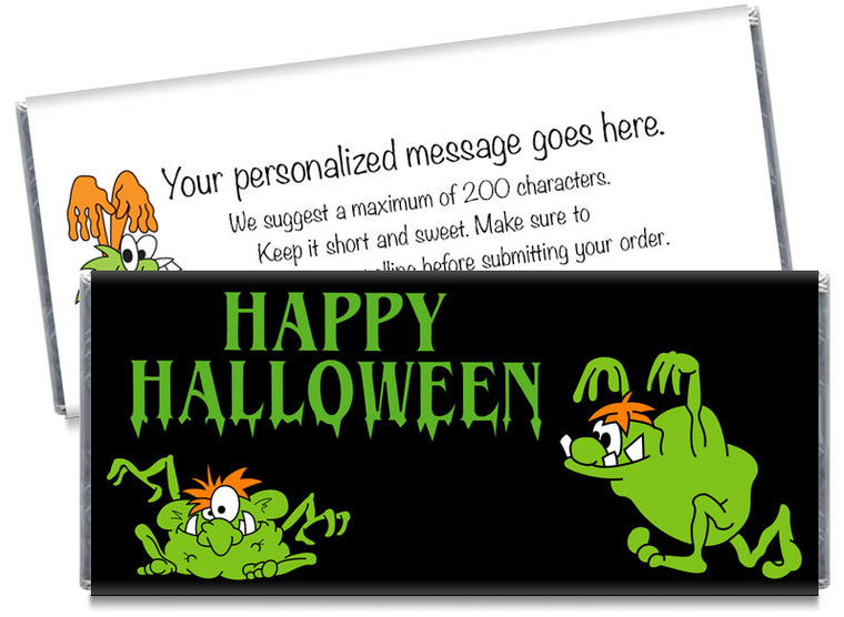 Crazy Monsters Halloween Candy Bar Wrappers